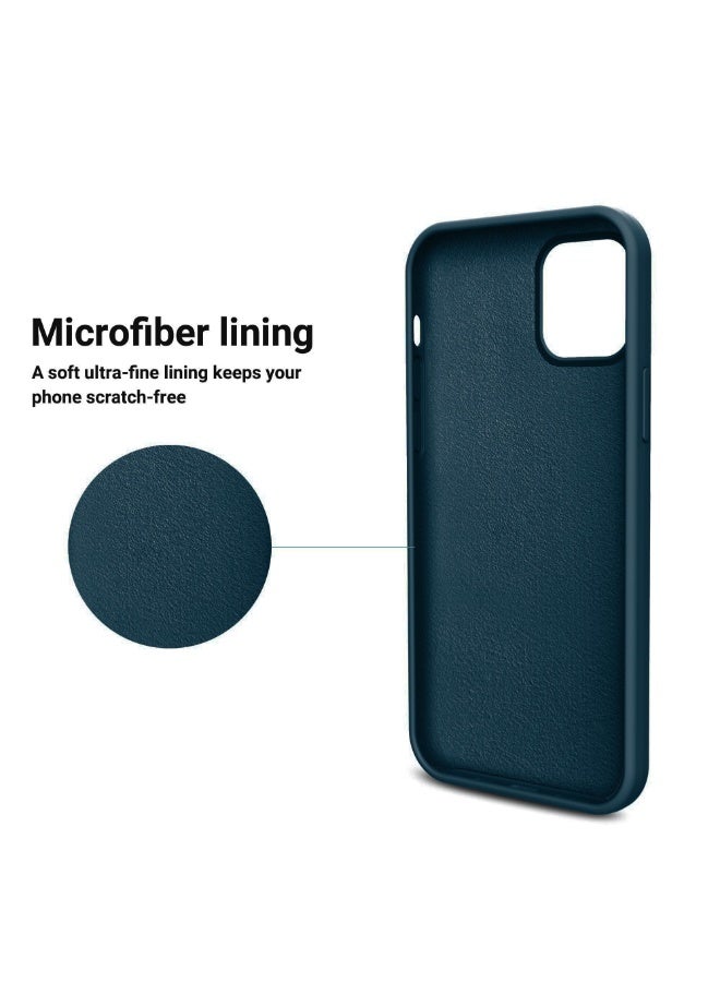 متوافق مع آيفون 15 برو ماكس 6.7 بوصة، غطاء هاتف نحيف من السيليكون السائل، 4 طبقات من المطاط الهلامي الناعم، مقاوم للصدمات، مع بطانة من الألياف الدقيقة المقاومة للخدش (لون بترولي). - Image 4